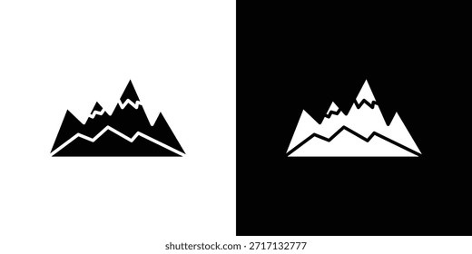 Icono de la montaña, icono del estilo del glifo para el Sitio web o el App móvil