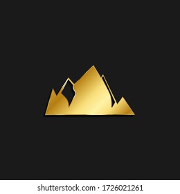 Mountain, icon gold icon. Vector illustration of golden style