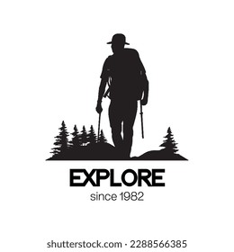 Mountain Icon. Hiking and Travel Company Emblem. Simple Vector Design Element. Vector illustration