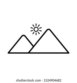 mountain icon illustration isolated vector sign symbol with blank background. vector illustration on white background.