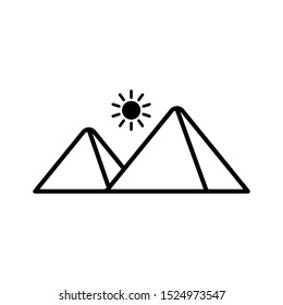 mountain icon illustration isolated vector sign symbol with blank background. vector illustration on white background.