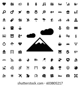 Mountain icon illustration isolated vector sign symbol. family icons vector set.