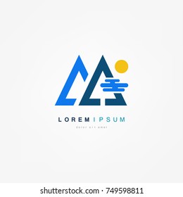 mountain icon illustration isolated vector sign symbol