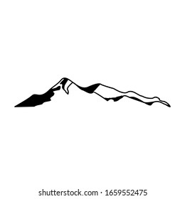 Icono de montaña. Ilustración de un contorno de un icono de vector de montaña para una red aislada sobre un fondo blanco.