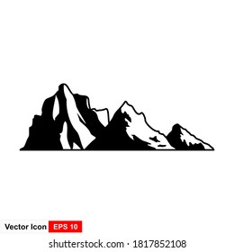 Mountain icon. Illustration of an outline of a mountain vector icon for an isolated web on a white background.

