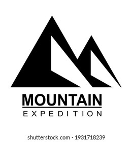 Mountain icon, illustration of a sign, vector symbol on white background.