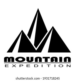 Mountain icon, illustration of a sign, vector symbol on white background.