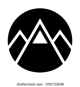 Mountain icon, illustration of a sign, vector symbol on white background.