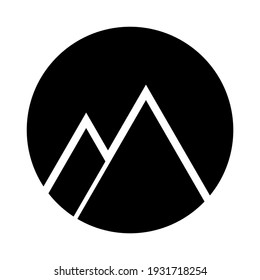 Mountain icon, illustration of a sign, vector symbol on white background.