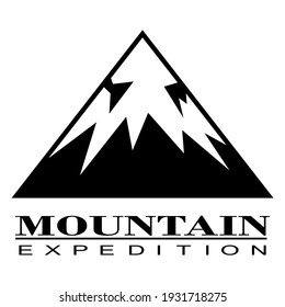 Icono de montaña, ilustración de un signo, símbolo vector sobre fondo blanco.