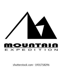 Mountain icon, illustration of a sign, vector symbol on white background.