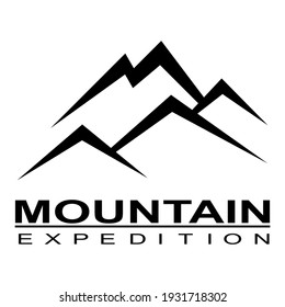 Mountain icon, illustration of a sign, vector symbol on white background.