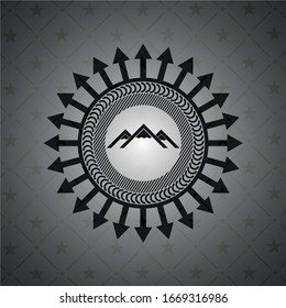 mountain icon inside black badge