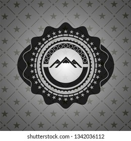 mountain icon inside black emblem. Vintage.