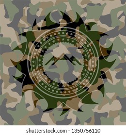 mountain icon inside camo texture