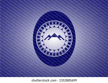 mountain icon inside jean background