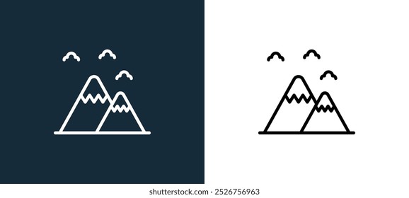 mountain icon isolated on white and black colors. mountain outline linear vector icon from nature collection for mobile apps, web and ui.
