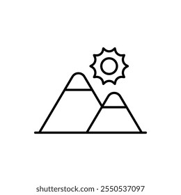 Mountain icon isolated on a white background. Vector illustration.