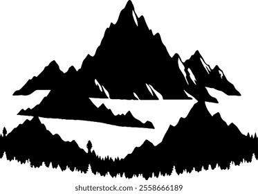 mountain icon isolated on white background