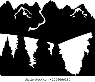 mountain icon isolated on white background