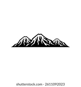 Mountain icon isolated on white background.