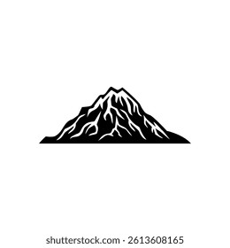 Mountain icon isolated on white background.