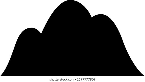 El icono de la montaña aislado en el fondo blanco