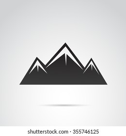 Mountain icon isolated on white background. Vector art.