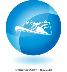 Mountain icon isolated web icon on a background.