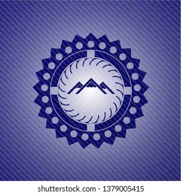 mountain icon with jean texture
