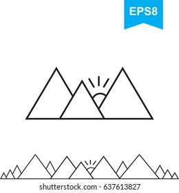 Mountain Icon or landscape Isolated on White Background