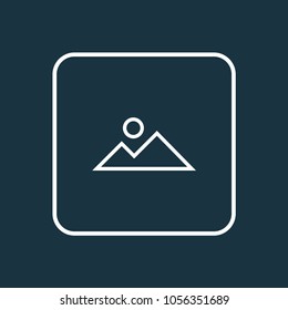 Mountain icon line symbol. Premium quality isolated landscape element in trendy style.