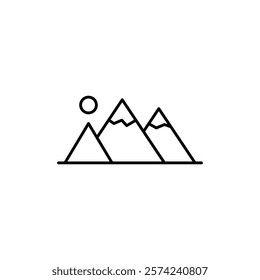 Mountain icon linear logo isolated