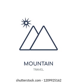 Mountain icon. Mountain linear symbol design from Travel collection. Simple outline element vector illustration on white background.