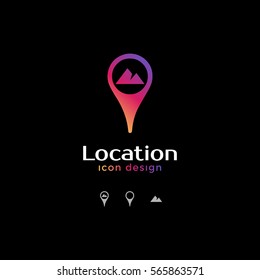 mountain icon. location icon for map
