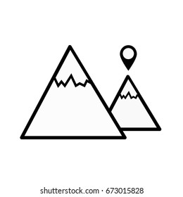 mountain icon location pin icon