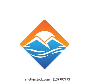 Mountain icon Logo Business Template Vector