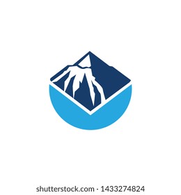 Mountain icon logo business template vector