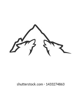 Mountain icon logo business template vector