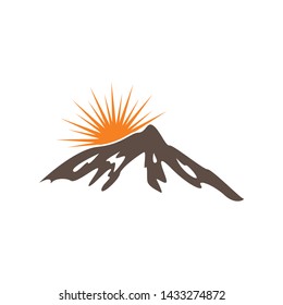 Mountain icon logo business template vector