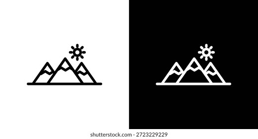 Bergsymbol-Logo-Konzept in Strichen