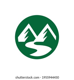 Mountain icon logo design template