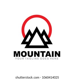 Mountain icon logo design vector template