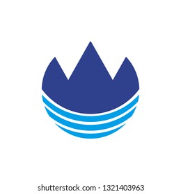Mountain icon logo design vector template
