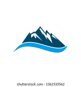 Mountain icon logo design vector template