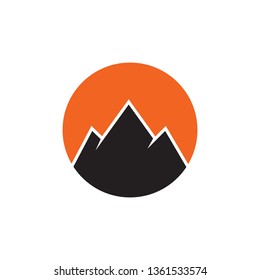 Mountain icon logo design vector template