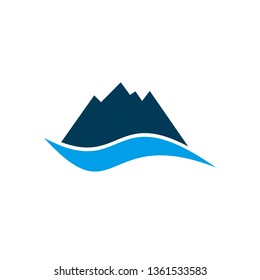 Mountain icon logo design vector template