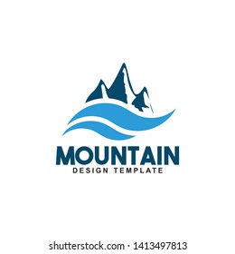 Mountain icon logo design vector template