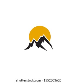 Mountain icon logo design vector illustration template