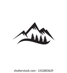 Mountain icon logo design vector illustration template